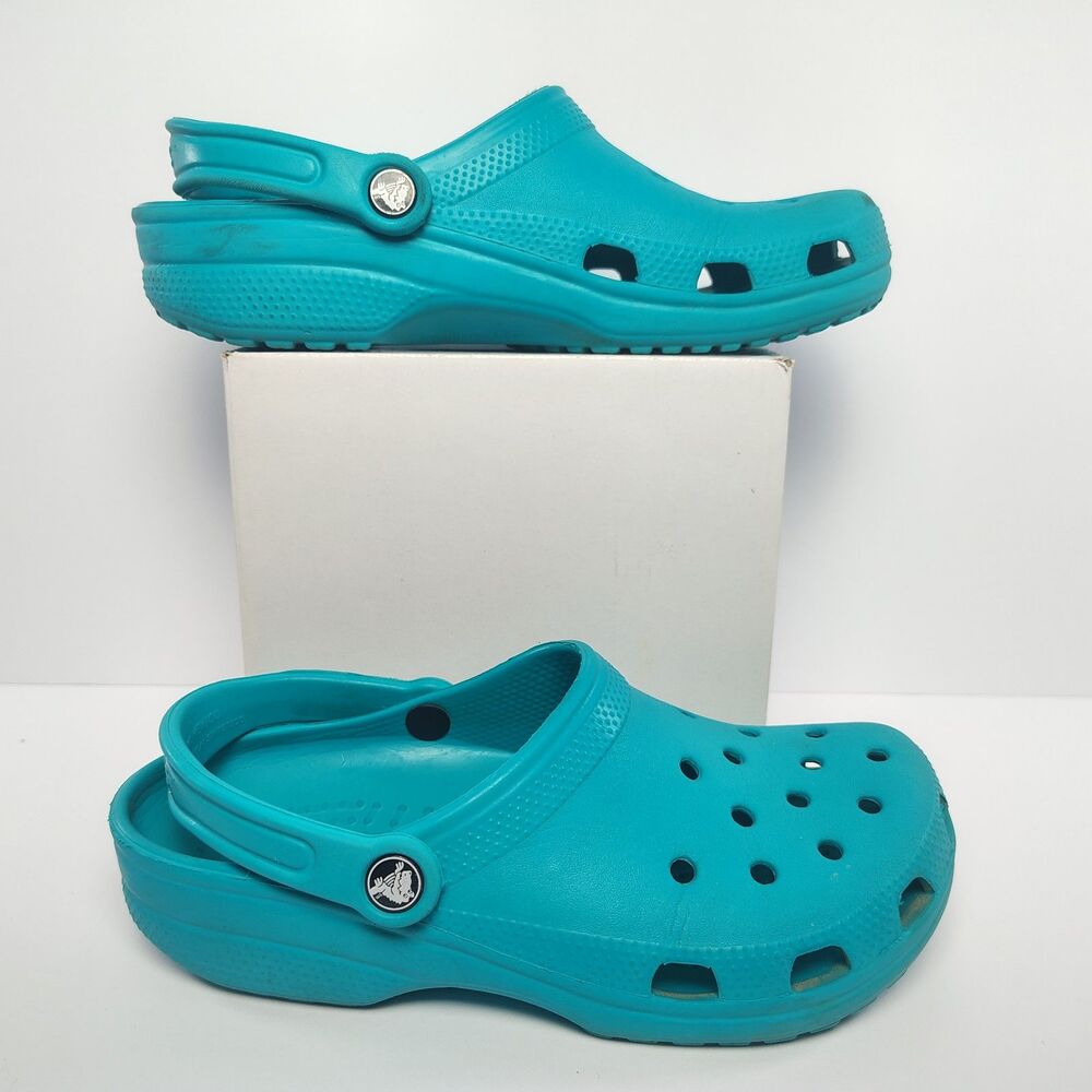 Crocs Mens 7/ Women's 9 Turquoise Slip On Classic Clogs